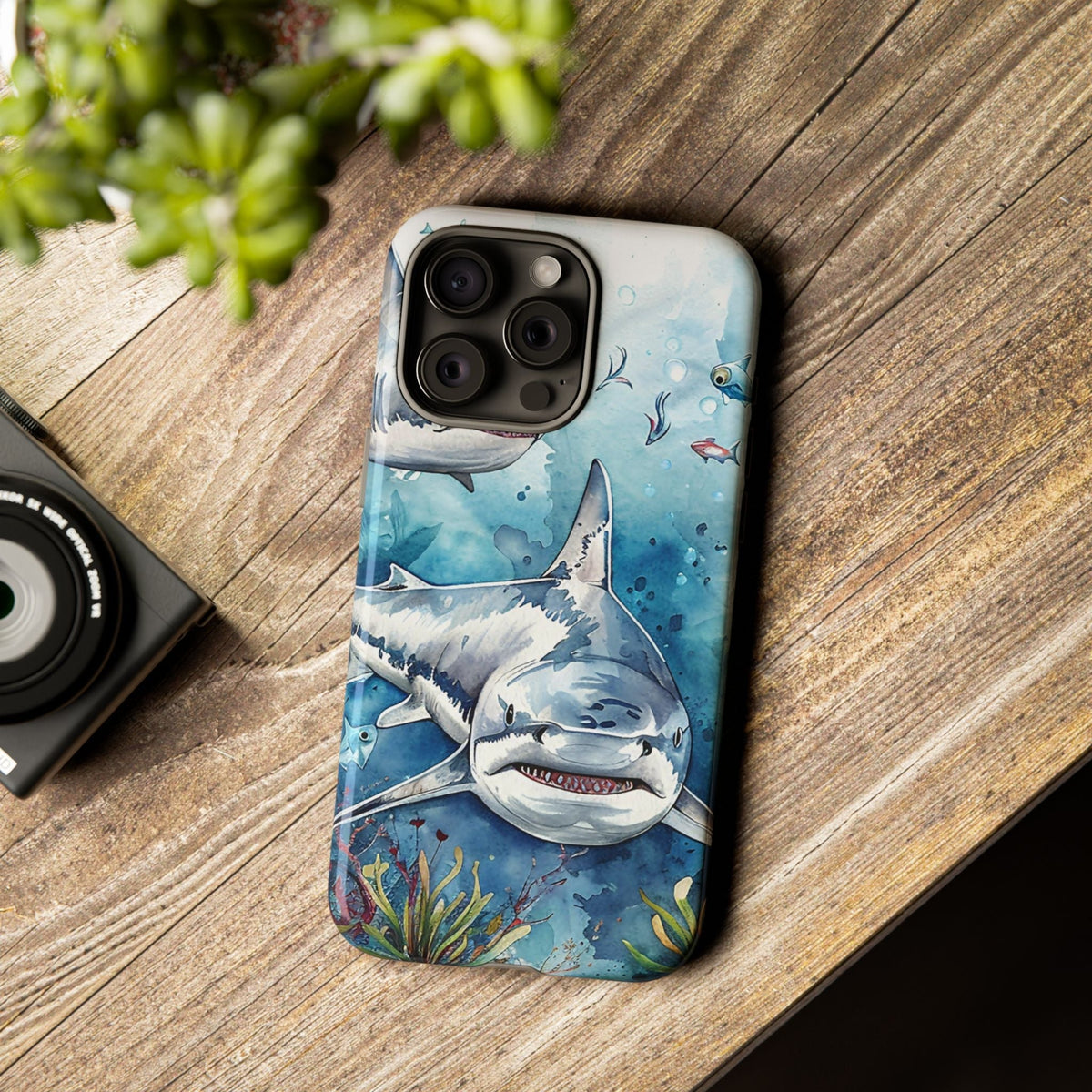 Biancoer Hai Cover robusta – Aquarell-Meeresdesign