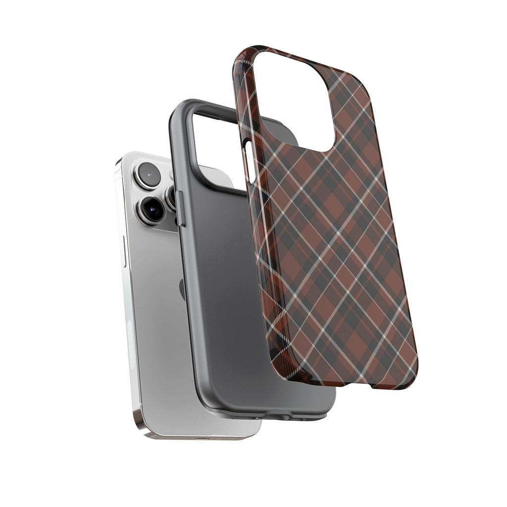 Braunes Karo Cover per smartphone – Cover robusta con klassischem Tartan