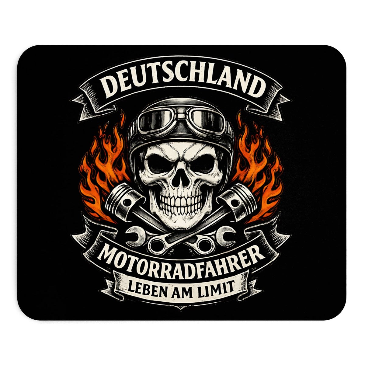 Italia motociclista Mousepad – design biker con teschio – Mousepad von MALUX, 23,2 × 19,4 cm