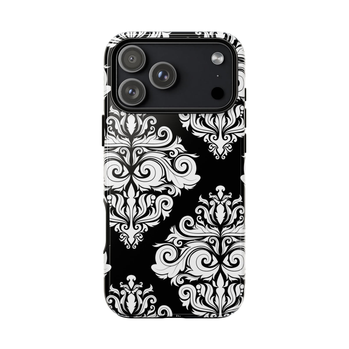 Nero-weißer Damast Cover per smartphone – elegante robuste Cover per smartphone