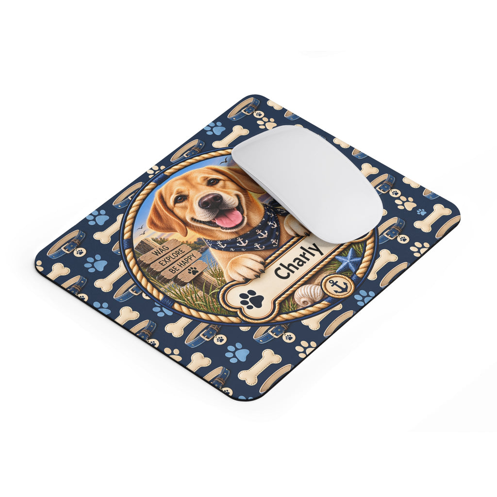 Personalizzato Labrador-Mousepad con nome – design marinaro – Mousepad von MALUX, 23,2 × 19,4 cm