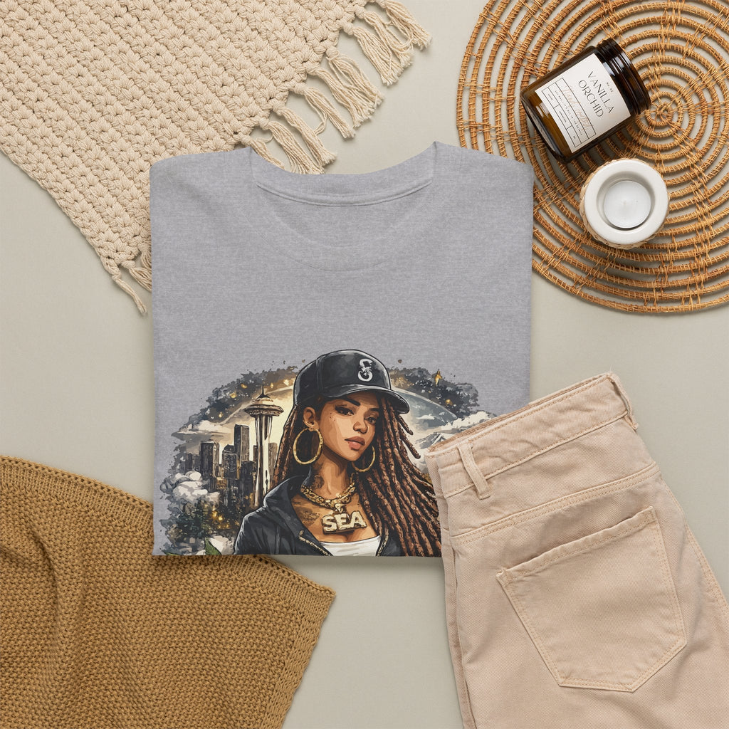 T-Shirt Seattle – Skyline, Caffè e Ritratto Vintage