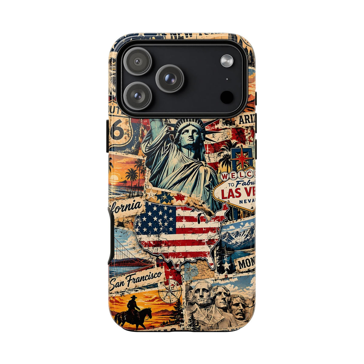 USA-Reise-Collage Cover per smartphone – Cover robusta con US-Sehenswürdigkeiten