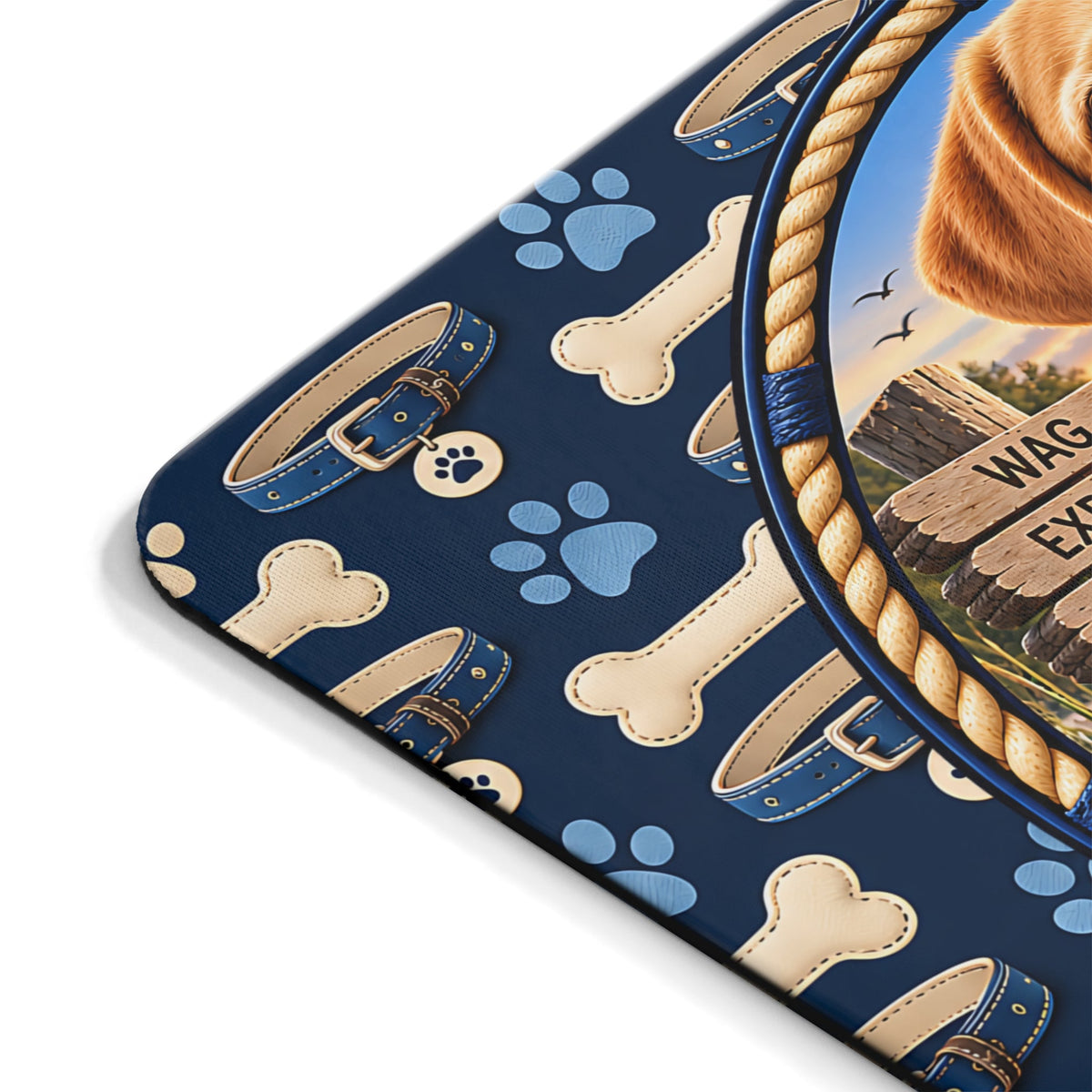 Personalizzato Labrador-Mousepad con nome – design marinaro – Mousepad von MALUX, 23,2 × 19,4 cm