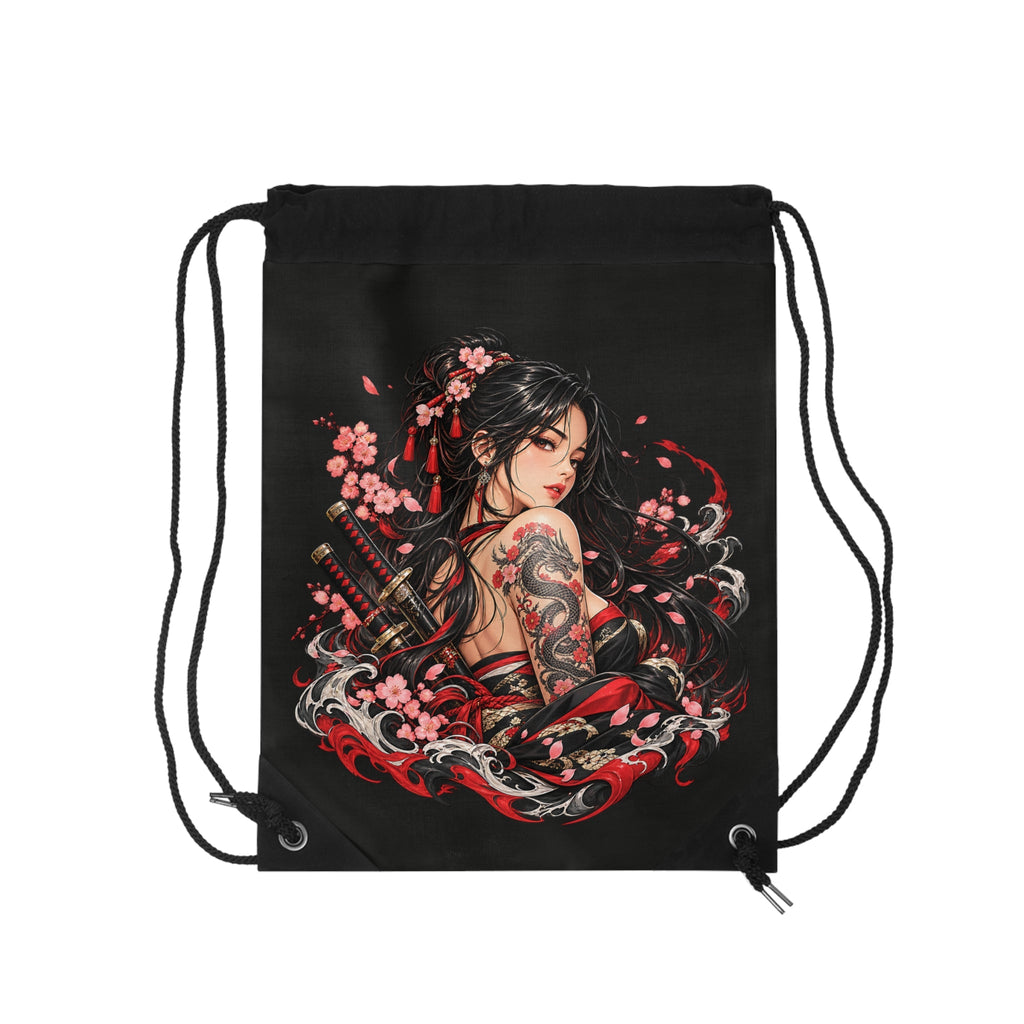 Japanischer Samurai Sacca con coulisse – Kriegerin & Drachen design von MALUX