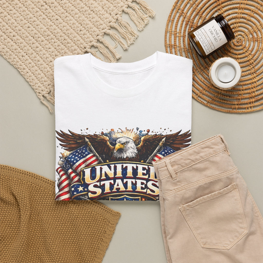 T-Shirt Patriottica USA – Aquila e Bandiera Americana