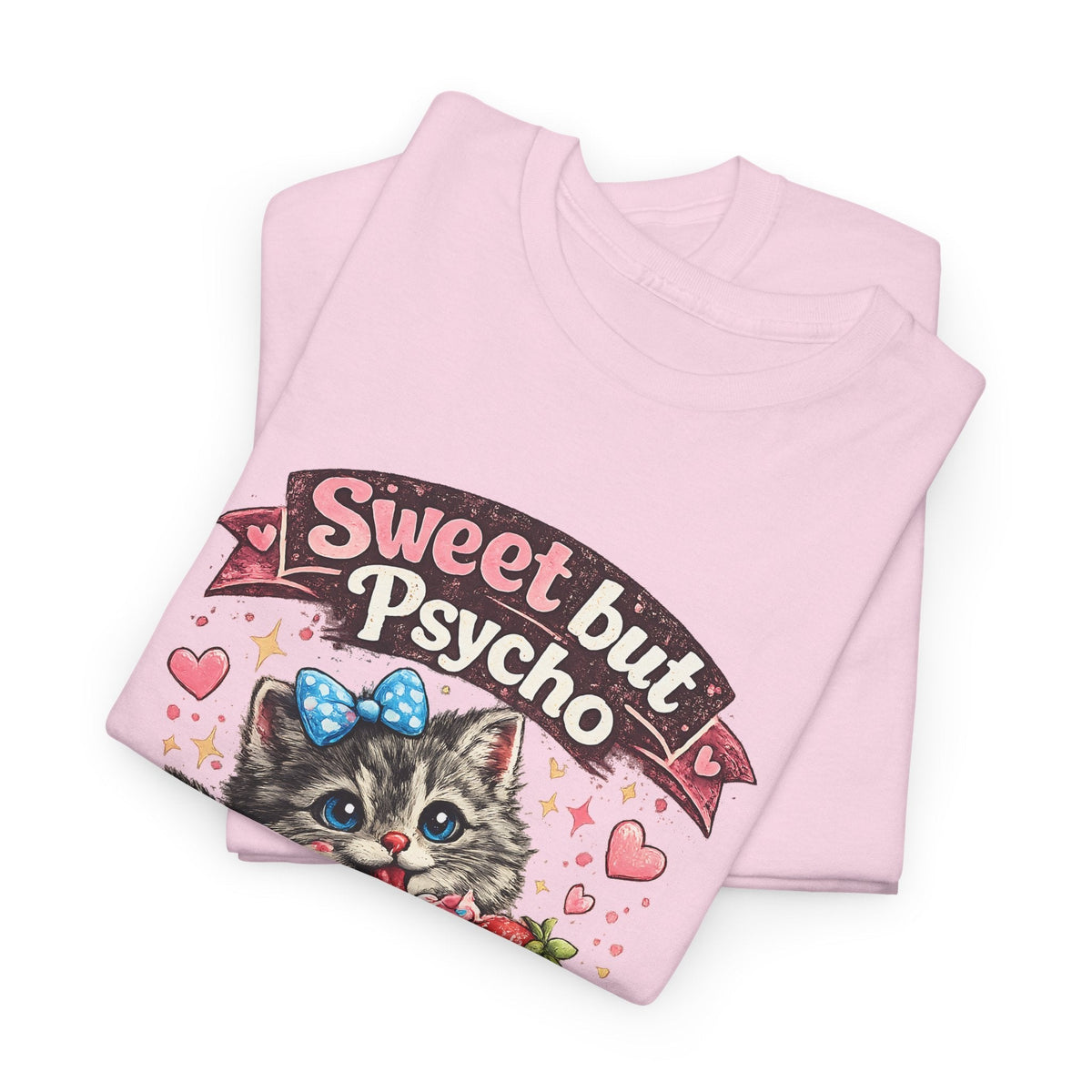 T-Shirt Dolce ma Pazzo – Gatto Kawaii Divertente