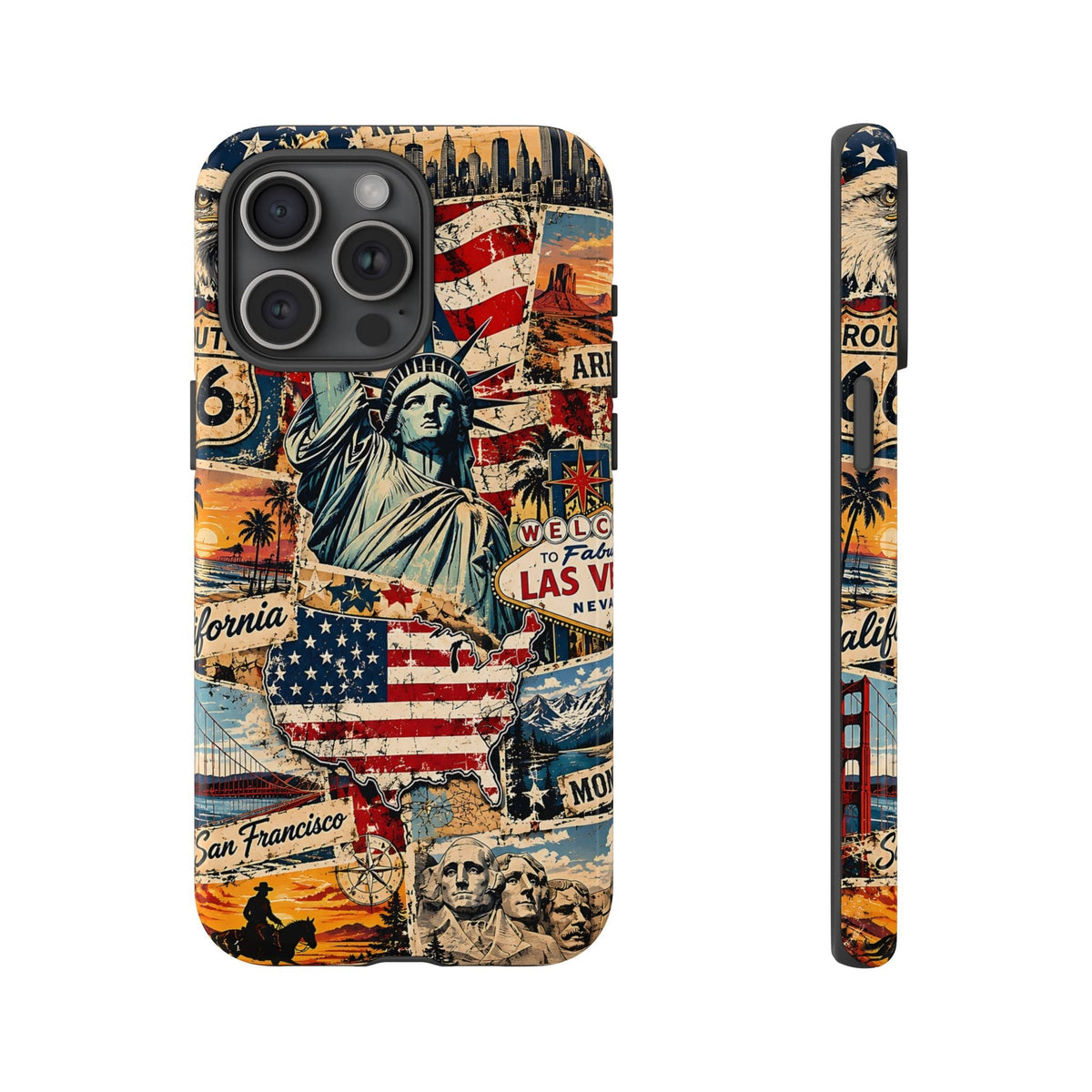 USA-Reise-Collage Cover per smartphone – Cover robusta con US-Sehenswürdigkeiten