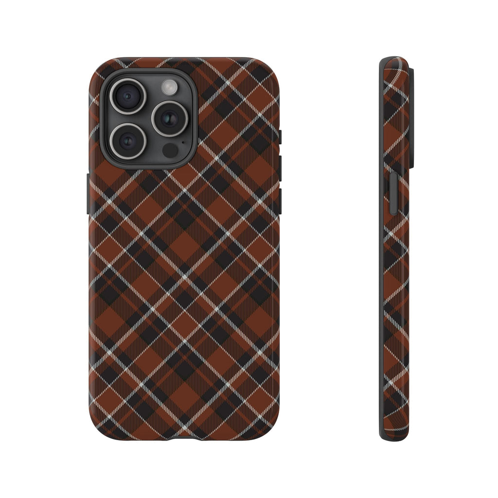 Braunes Karo Cover per smartphone – Cover robusta con klassischem Tartan