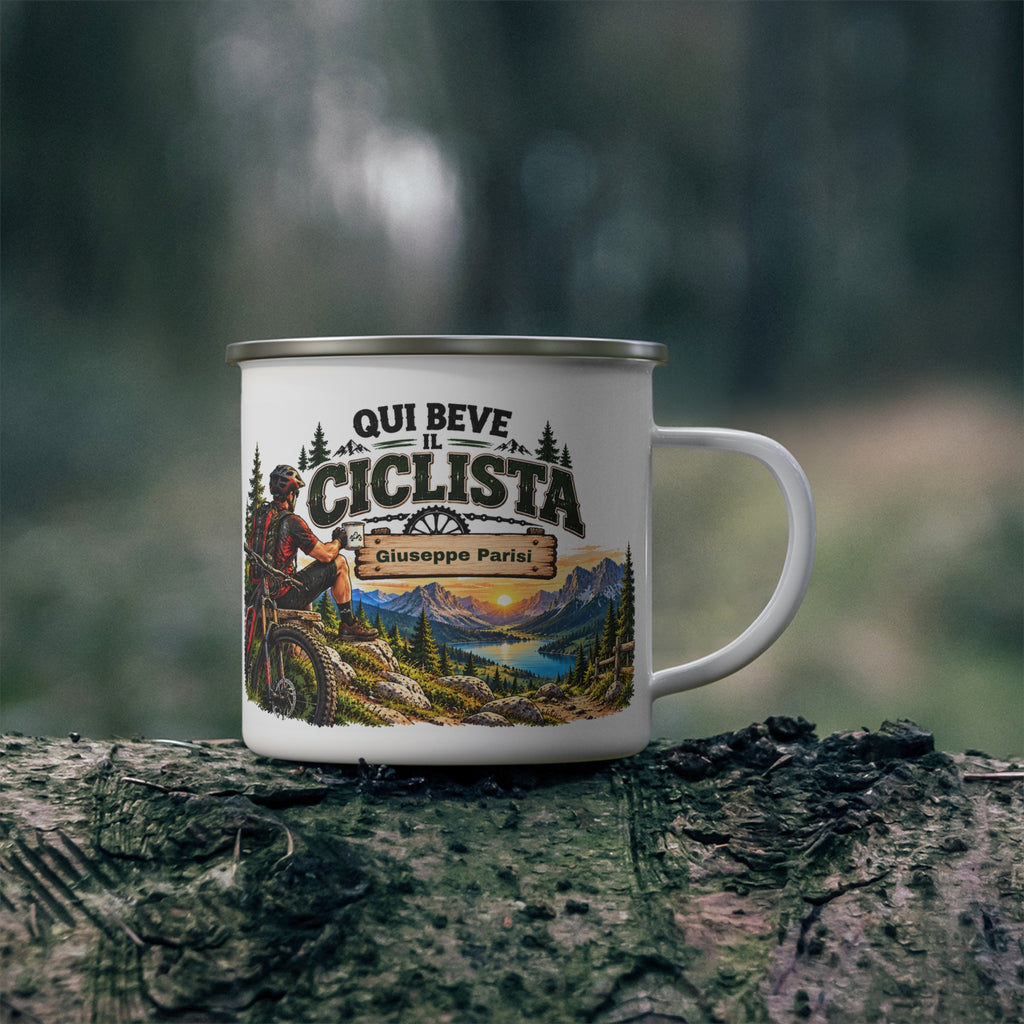 Tazza da Campeggio Personalizzata con Nome – Qui Beve il Ciclista