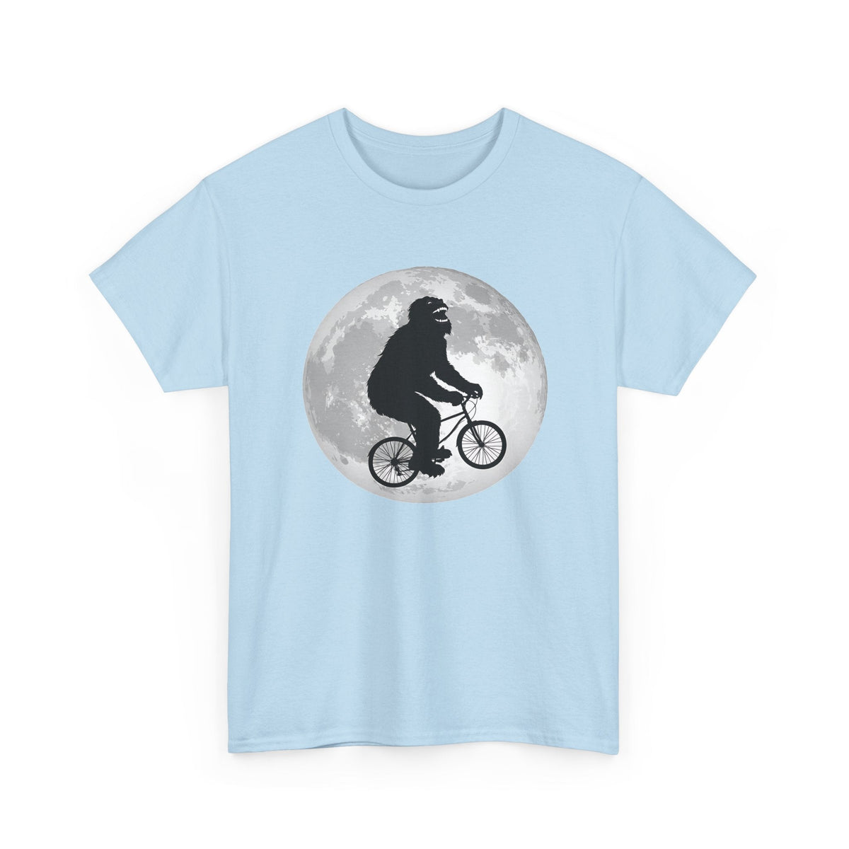 T-Shirt Bigfoot in Bicicletta – Design Luna e Avventura