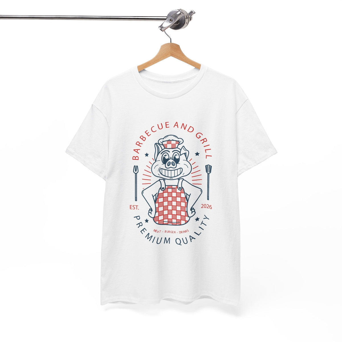 BBQ Pig Chef T-Shirt – Retro Barbecue & Grill Grafik-T-Shirt