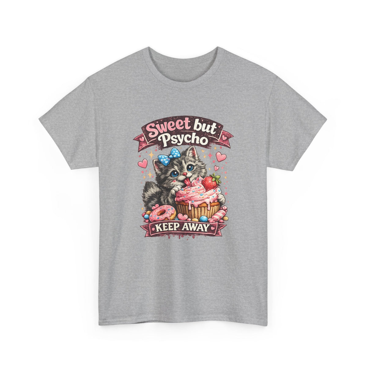 T-Shirt Dolce ma Pazzo – Gatto Kawaii Divertente