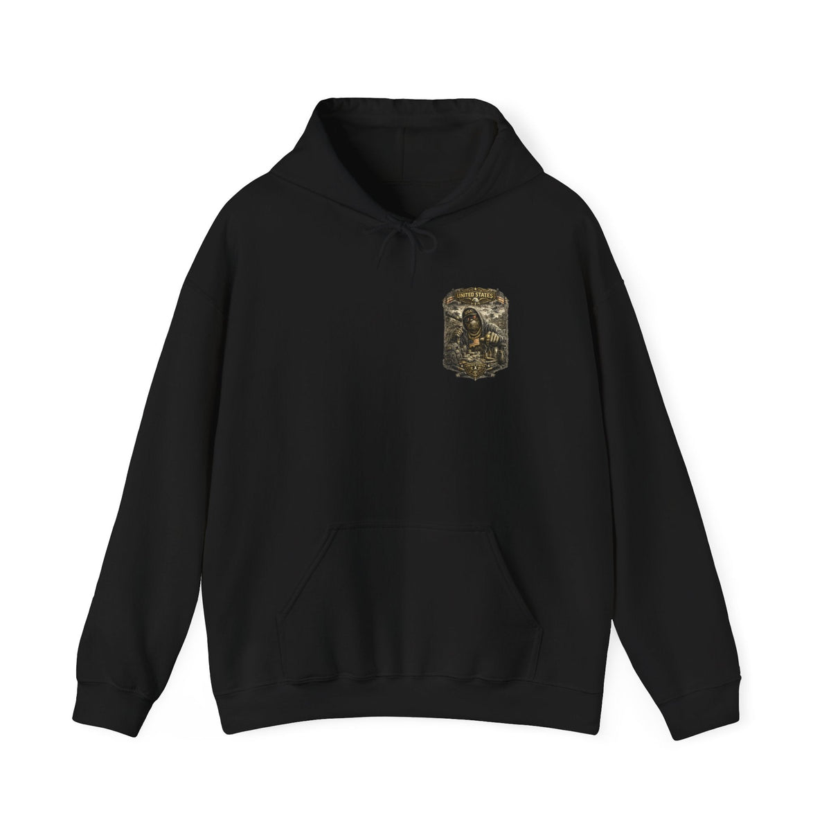 Bigfoot Streetwear Hoodie for Men Urban Black Hoodie with Bigfoot Graphic Back Print, Hip Hop Style Hoodie – MALUX