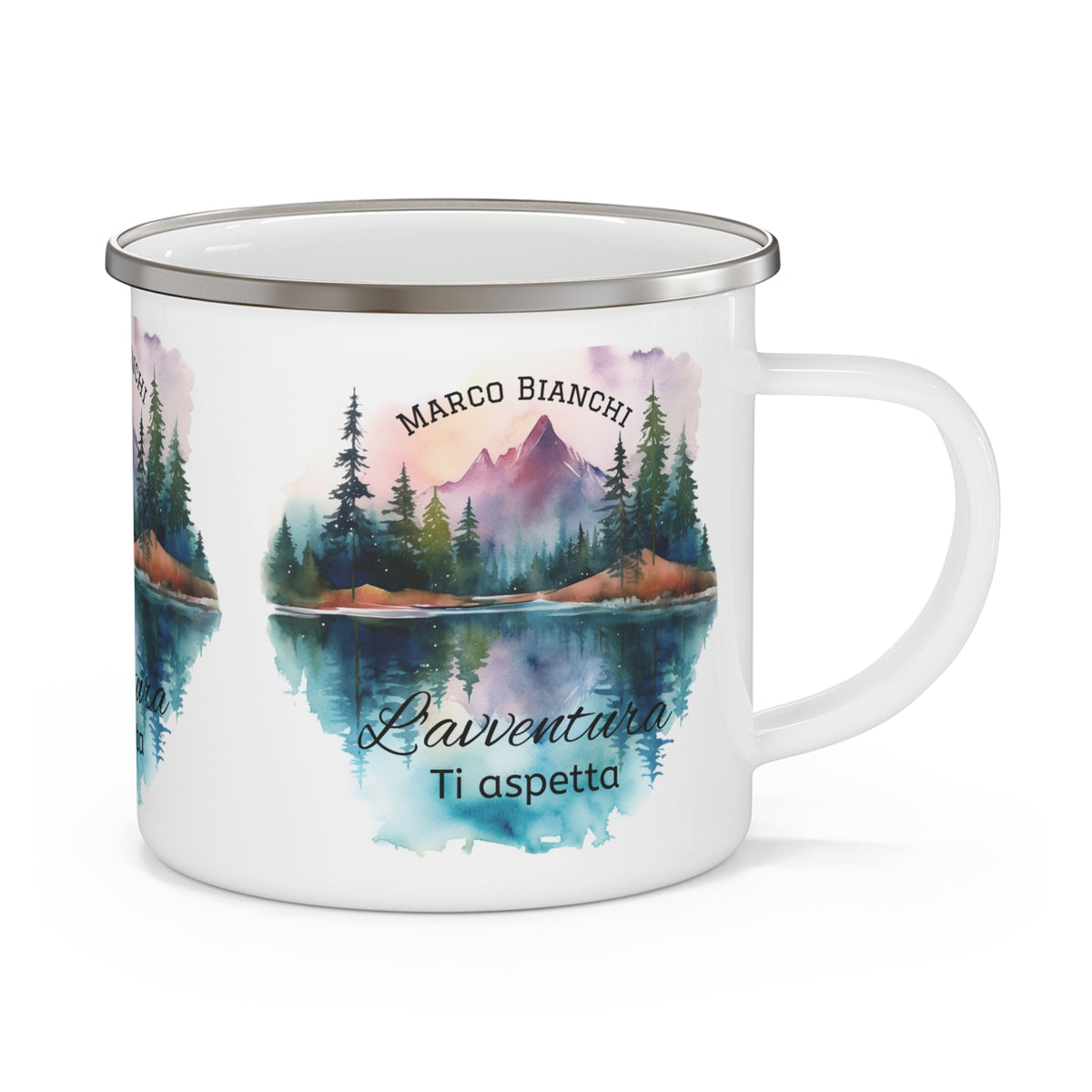 Tazza da Campeggio Personalizzata con Nome – L’Avventura Ti Aspetta