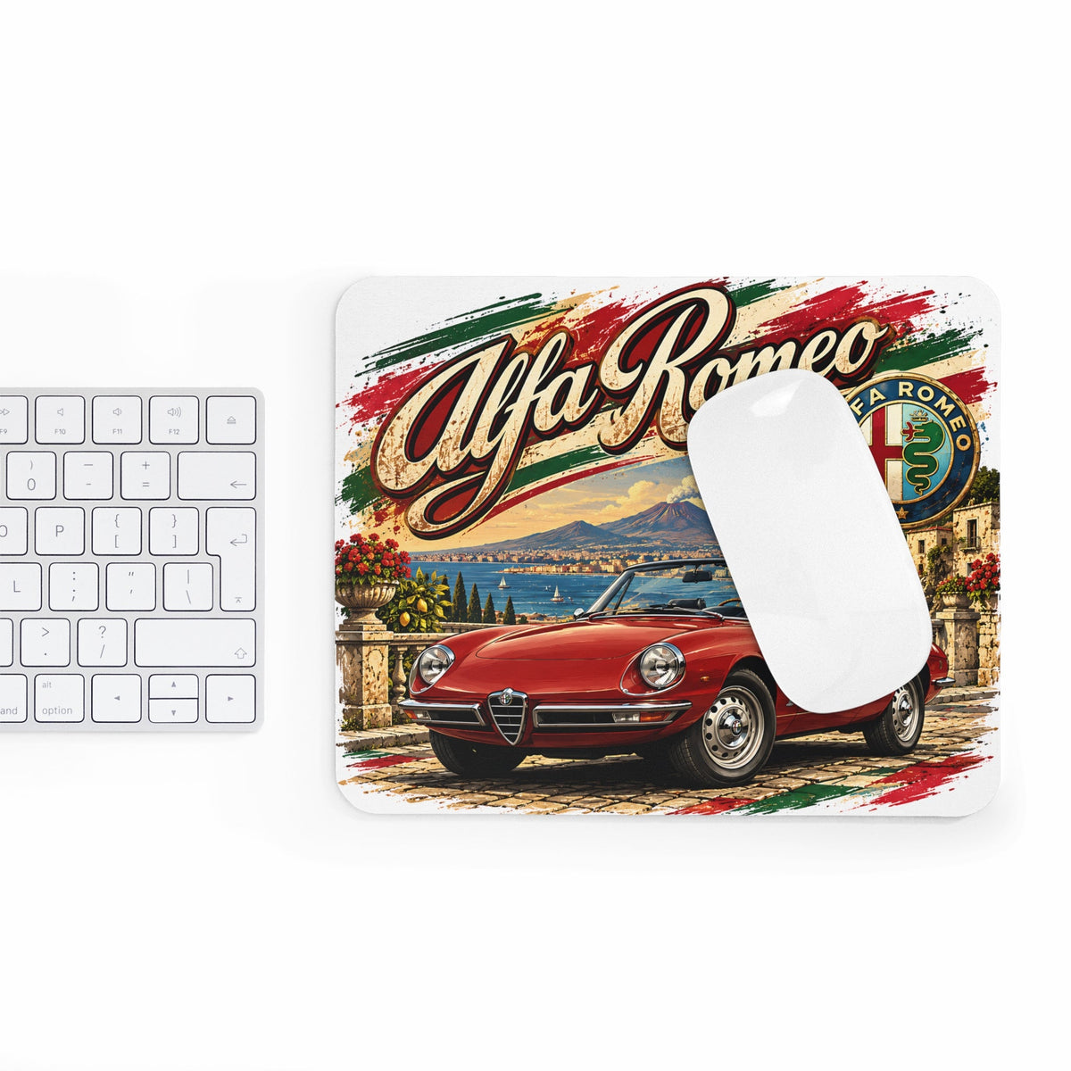 Alfa Romeo Spider Mousepad – Italienischer Auto-Klassiker – Mousepad von MALUX, 23,2 × 19,4 cm