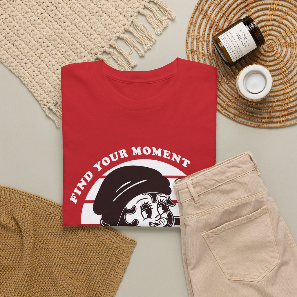 T-Shirt Continua a Sorridere – Ragazza Vintage e Frase Positiva