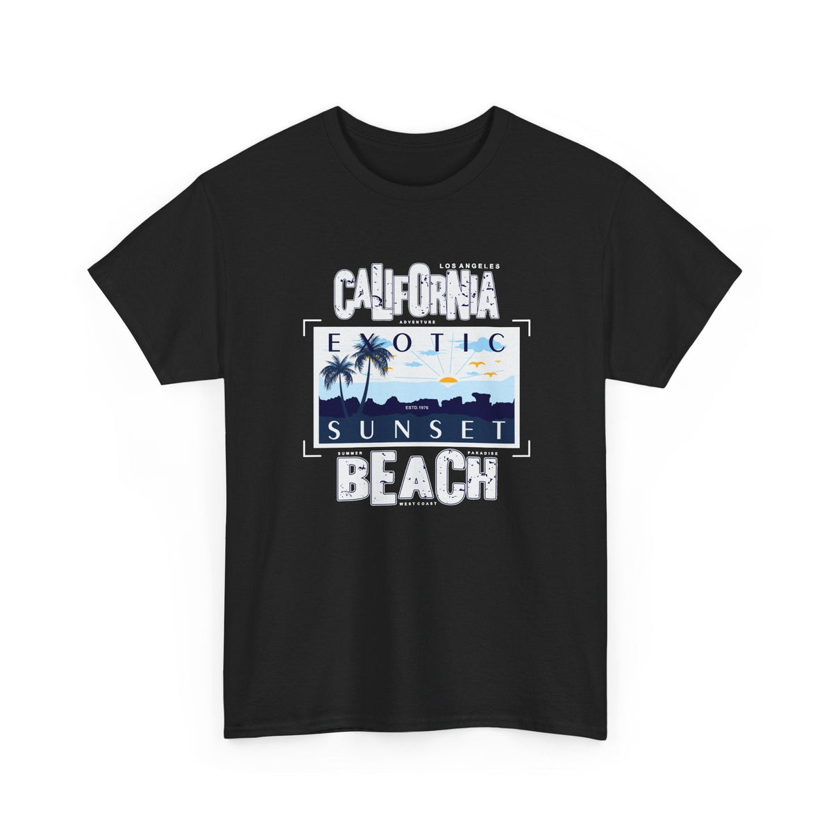 T-Shirt Spiaggia della California – Tramonto e Costa