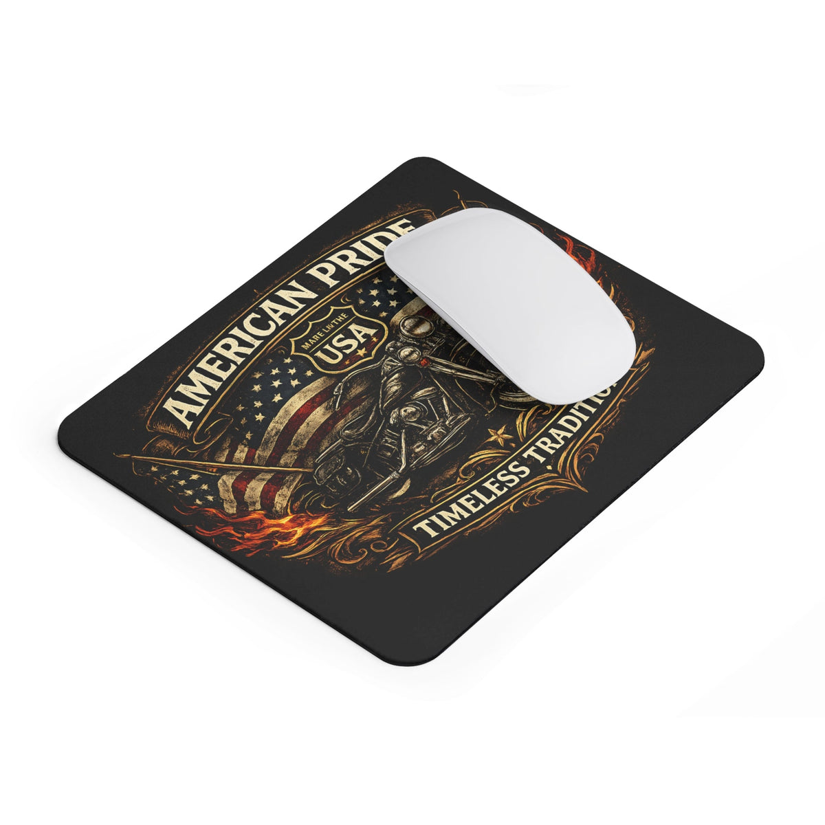 American Pride Mousepad – USA moto Biker design – Mousepad von MALUX, 23,2 × 19,4 cm