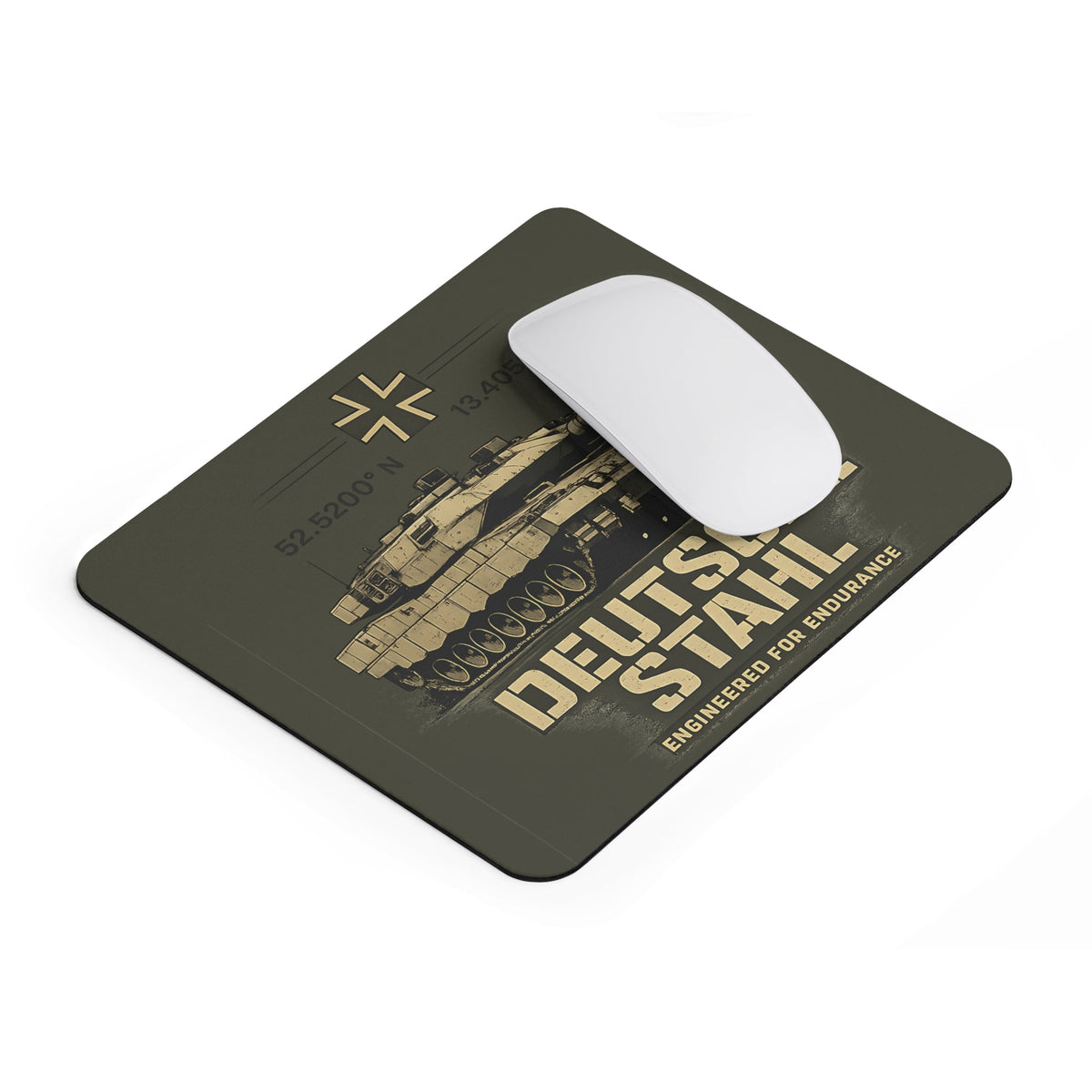 Italiano Stahl Mousepad – design militare – Mousepad von MALUX, 23,2 × 19,4 cm