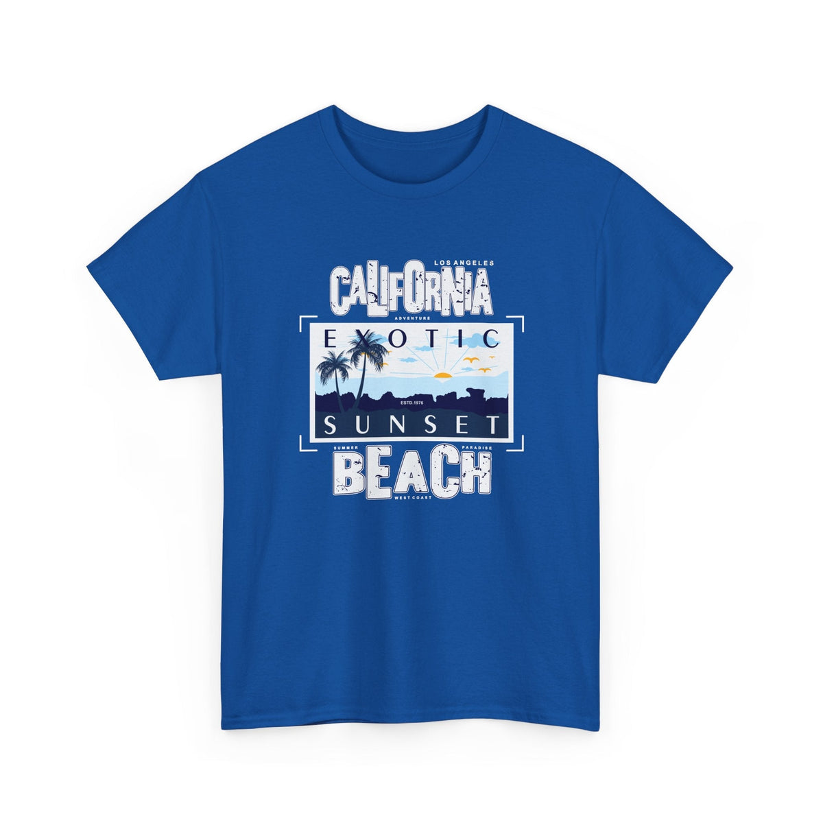 T-Shirt Spiaggia della California – Tramonto e Costa