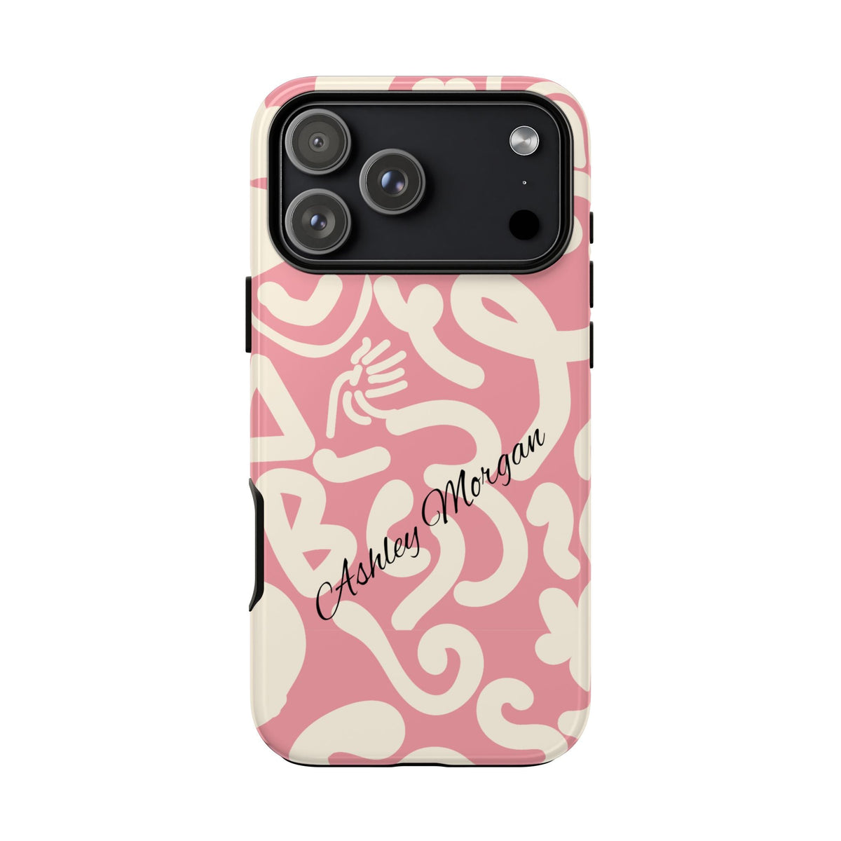 Cover Personalizzata con Nome – Design Astratto Rosa
