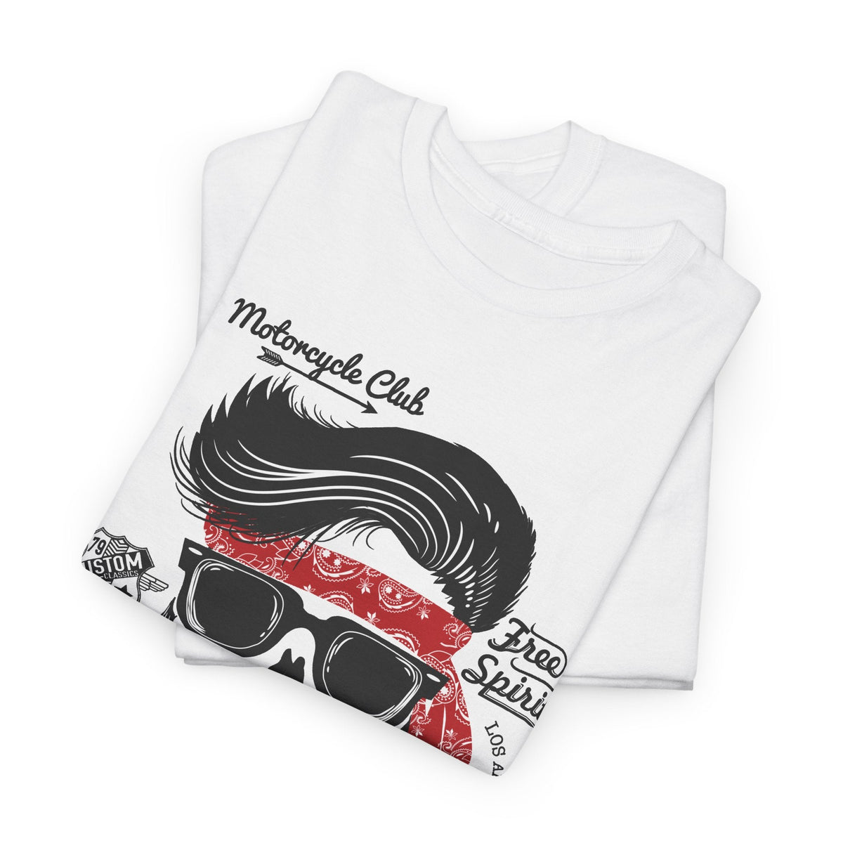 Biker Skull T-Shirt – „Live Fast Ride Free“ moto Grafik-T-Shirt
