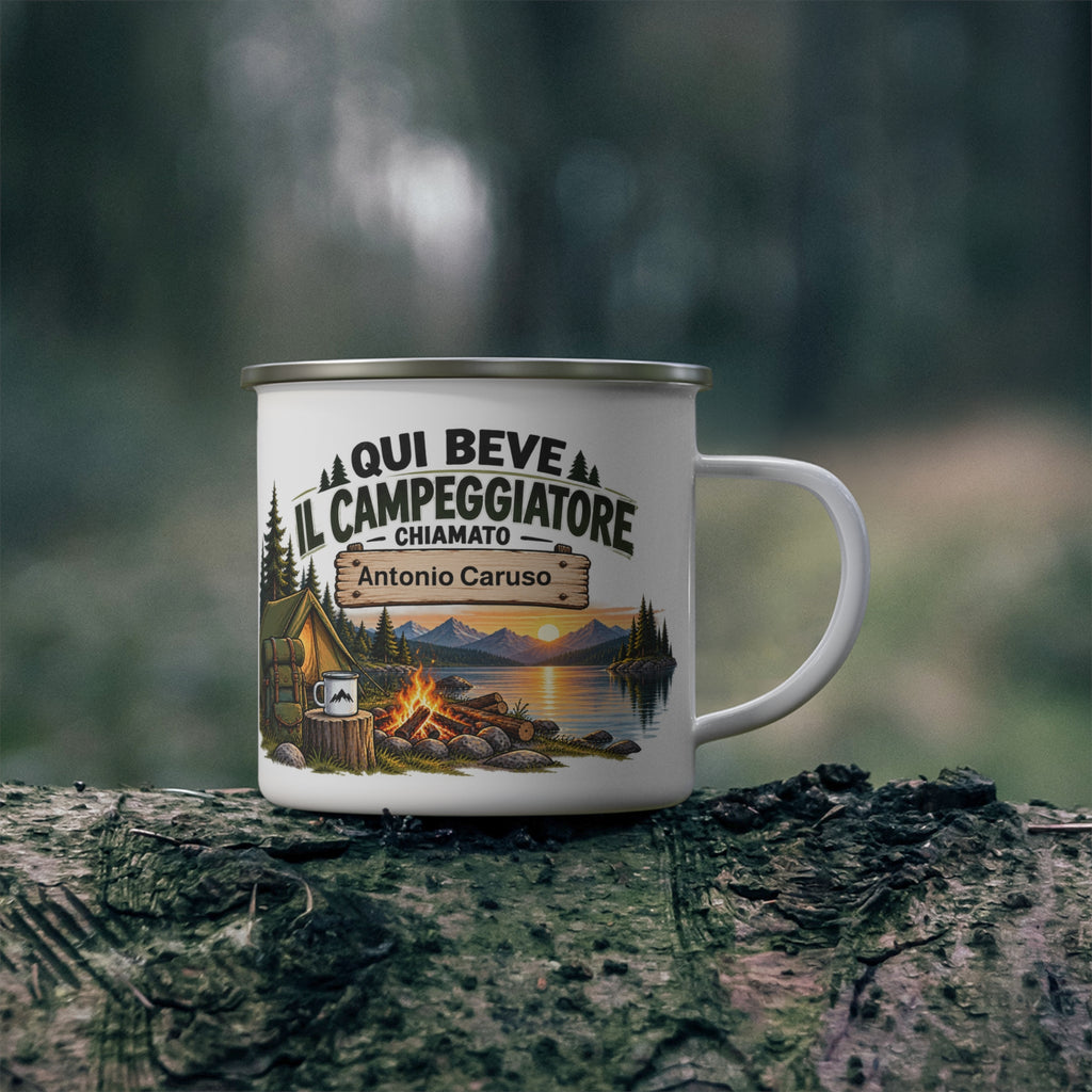 Tazza da Campeggio Personalizzata con Nome – Qui Beve il Campeggiatore
