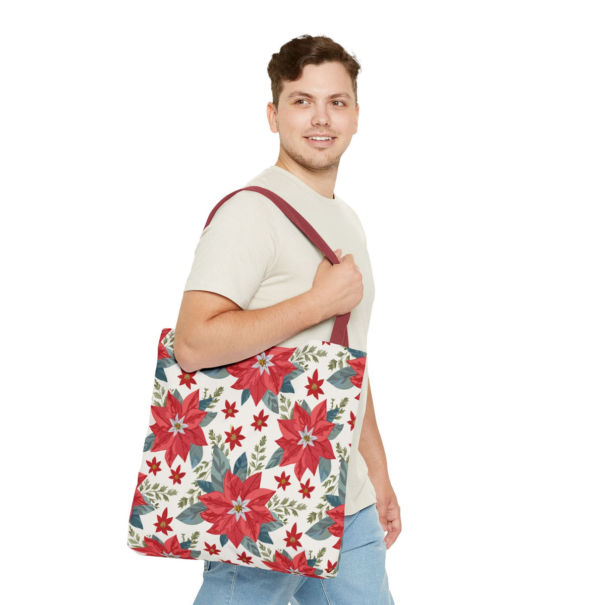 Borsa in tessuto Stella di Natale – Motivo Floreale