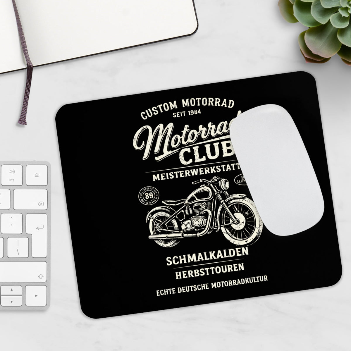 Catania moto Mousepad – club motociclistico design retrò – Mousepad von MALUX, 23,2 × 19,4 cm