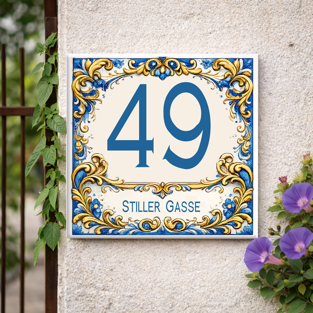 Numero civico personalizzato in Ceramica – 15 × 15 cm P1