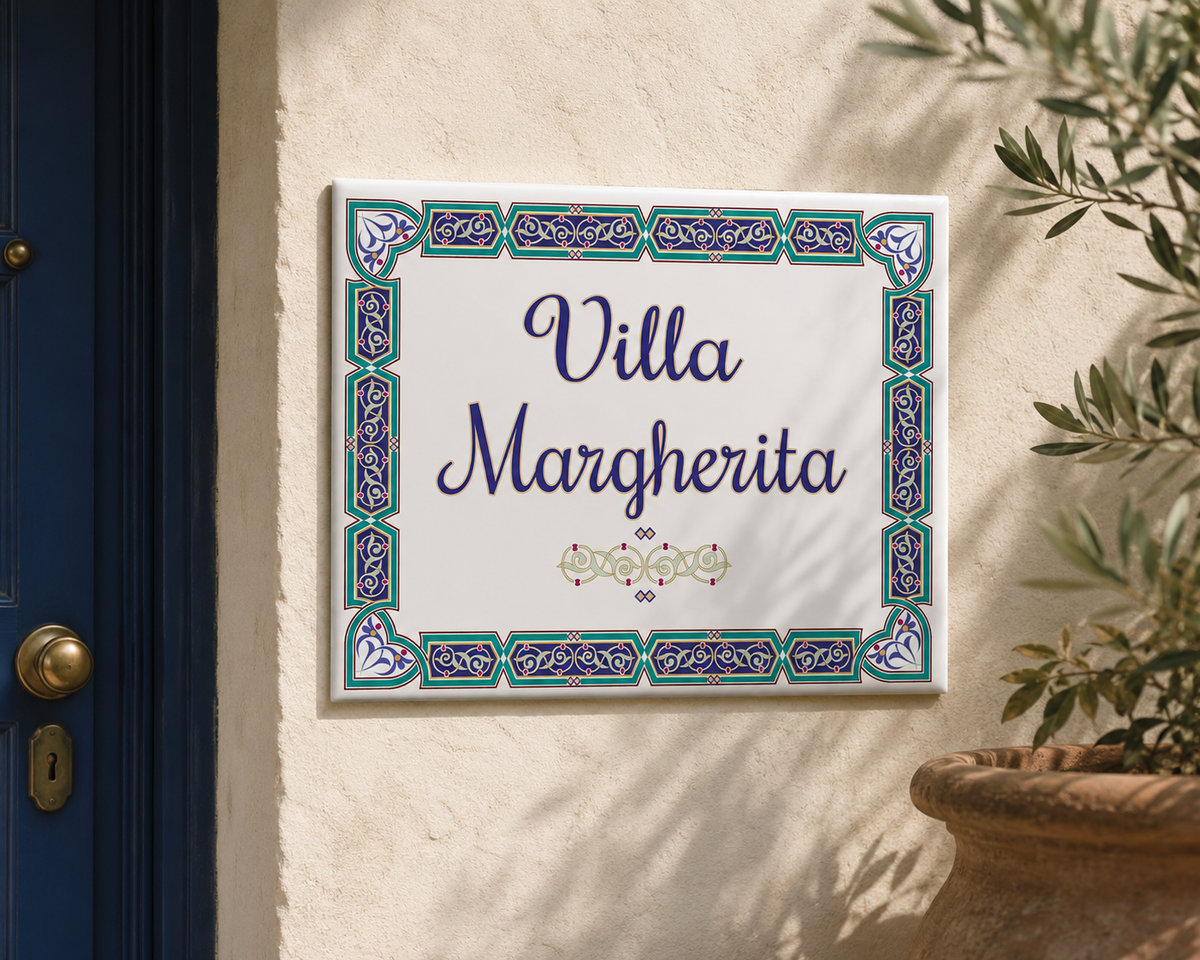 Personalizzato Targa per casa aus Keramik 20×25 cm – Klassisch – S1