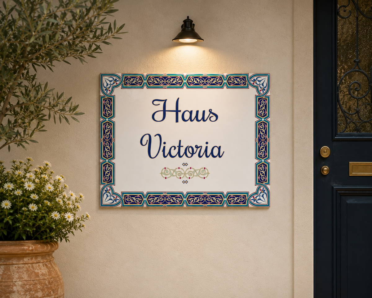 Personalizzato Targa per casa aus Keramik 20×25 cm – Klassisch – S1