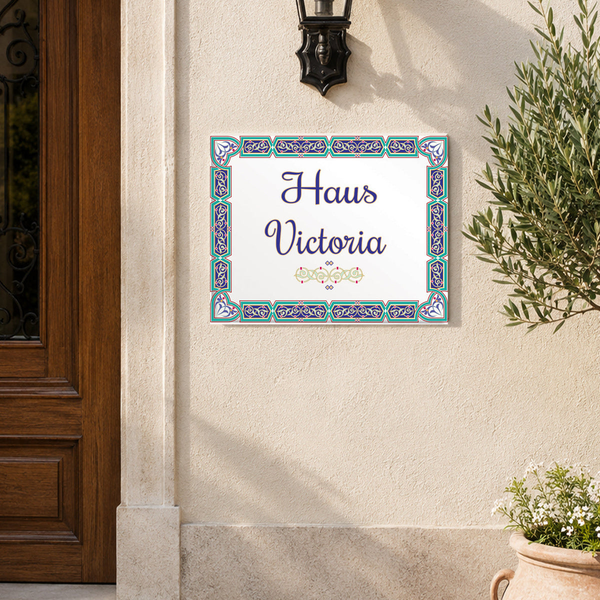Personalizzato Targa per casa aus Keramik 20×25 cm – Klassisch – S1