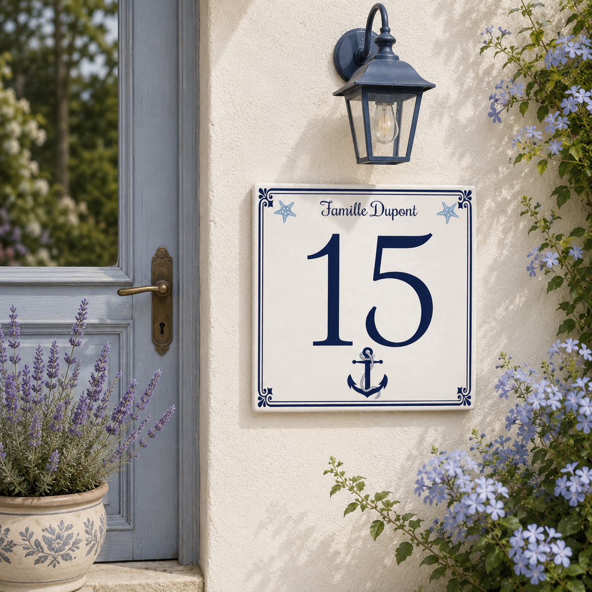 Personalizzato Targa con numero civico – design marinaro P7