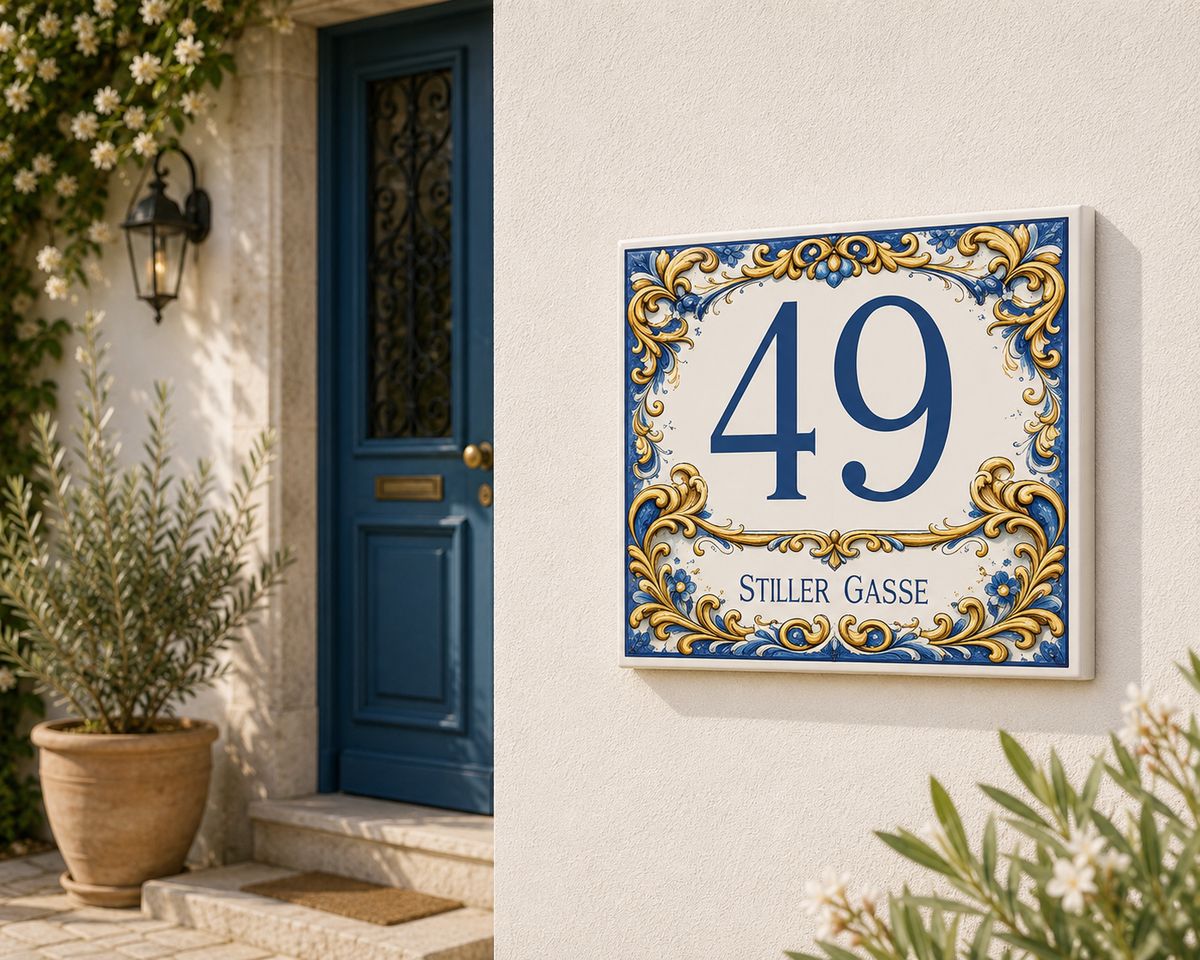 Numero civico personalizzato in Ceramica – 15 × 15 cm P1