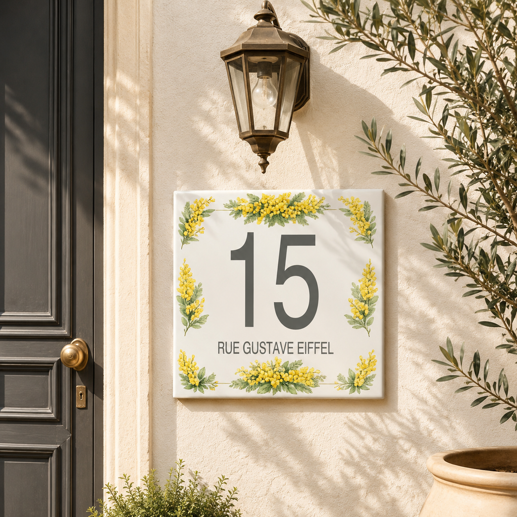 Numero civico personalizzato Arezzo – Ceramica 15 × 15 cm P27