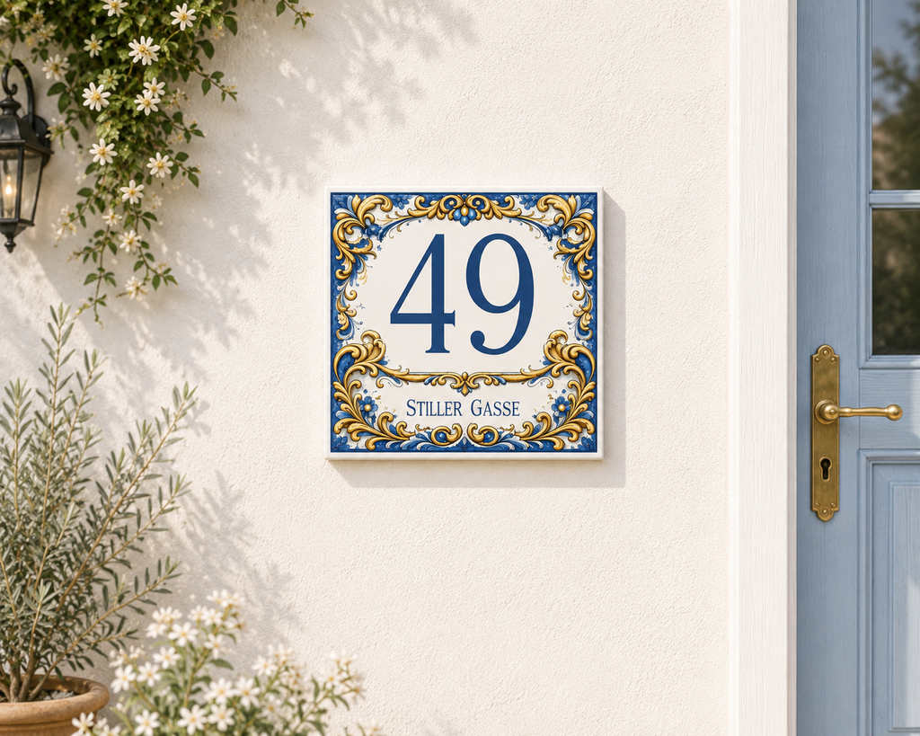 Numero civico personalizzato in Ceramica – 15 × 15 cm P1