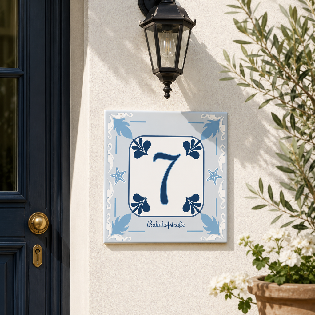 Numero civico personalizzato con Nome – Ceramica P28