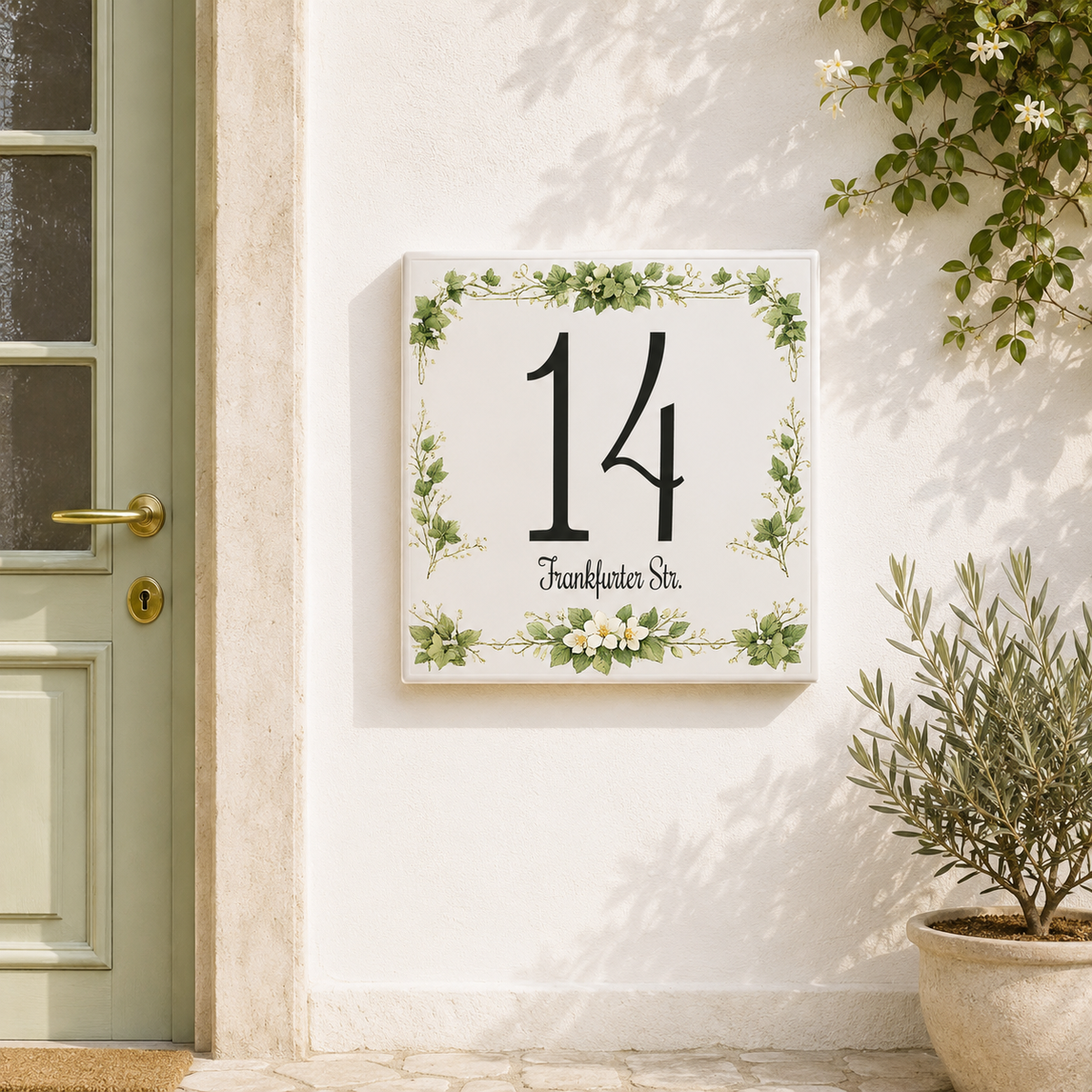 Numero civico personalizzato – Design Dipinto in Ceramica P2
