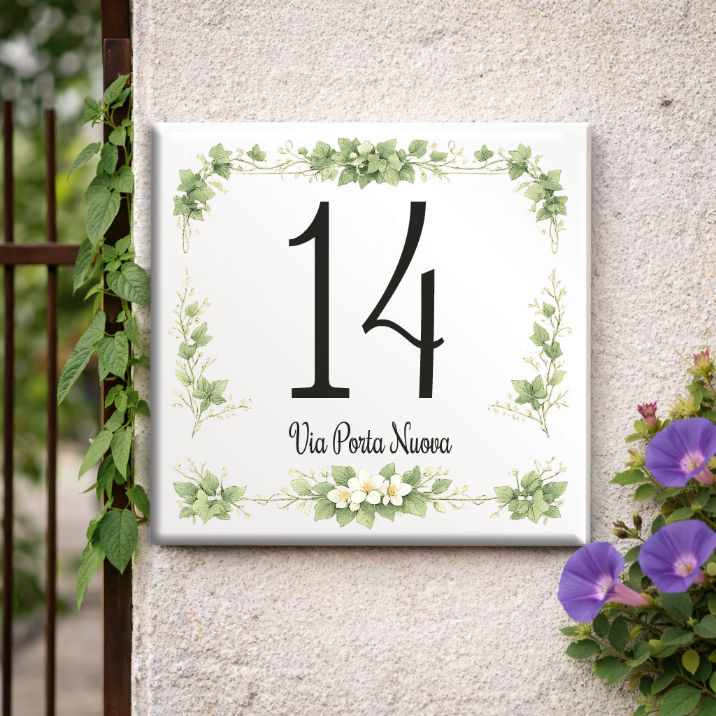 Numero civico personalizzato – Design Dipinto in Ceramica P2