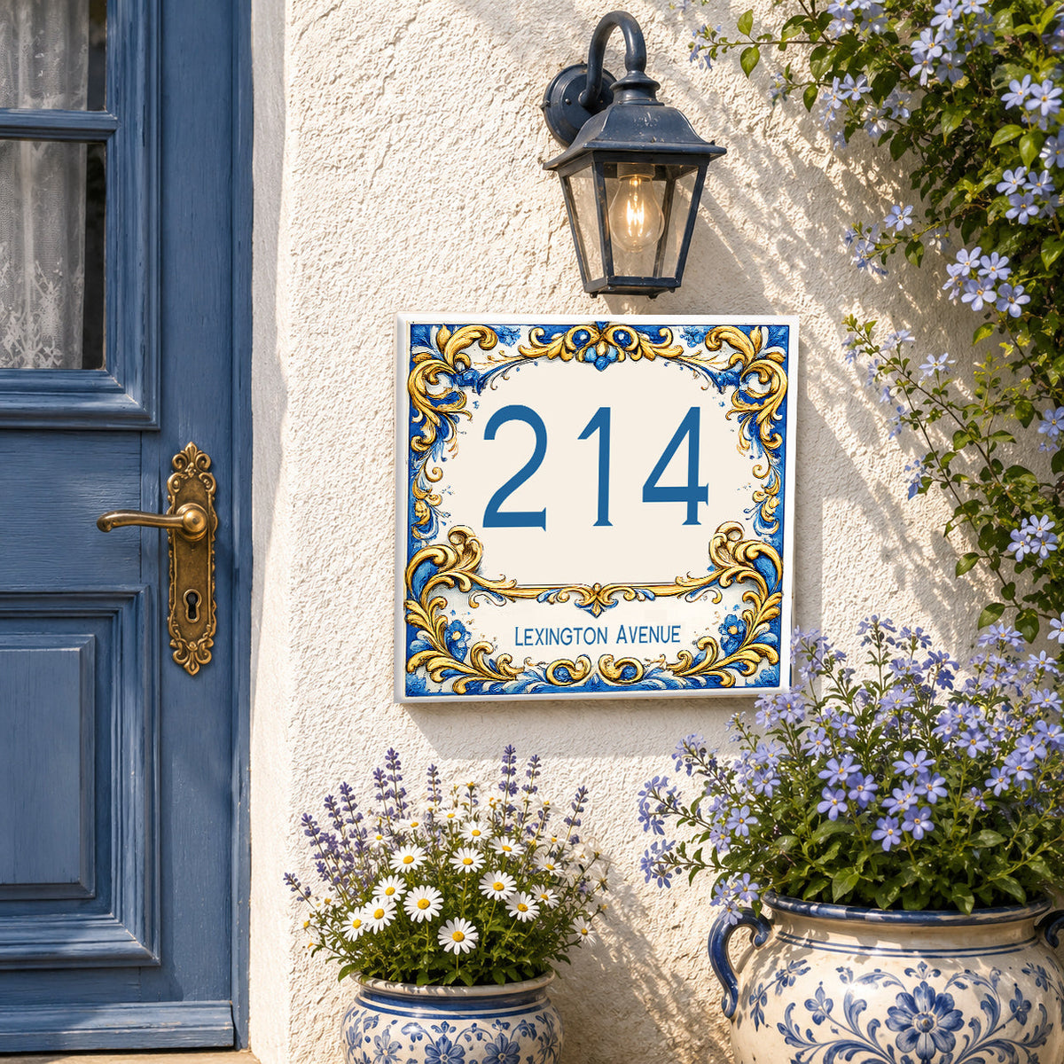 Numero civico personalizzato in Ceramica – 15 × 15 cm P1