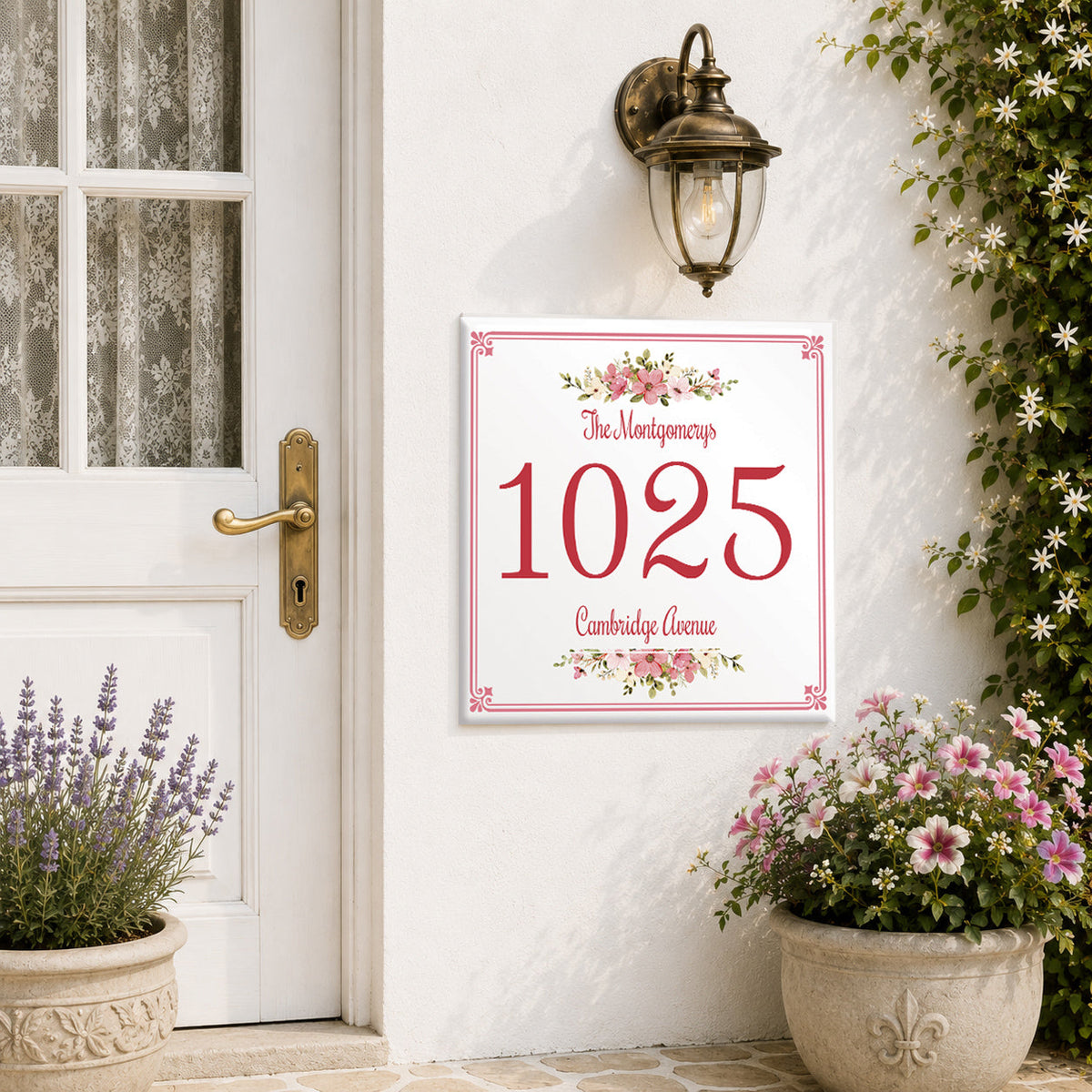 Numero civico personalizzato con Fiori – Sicilia P8